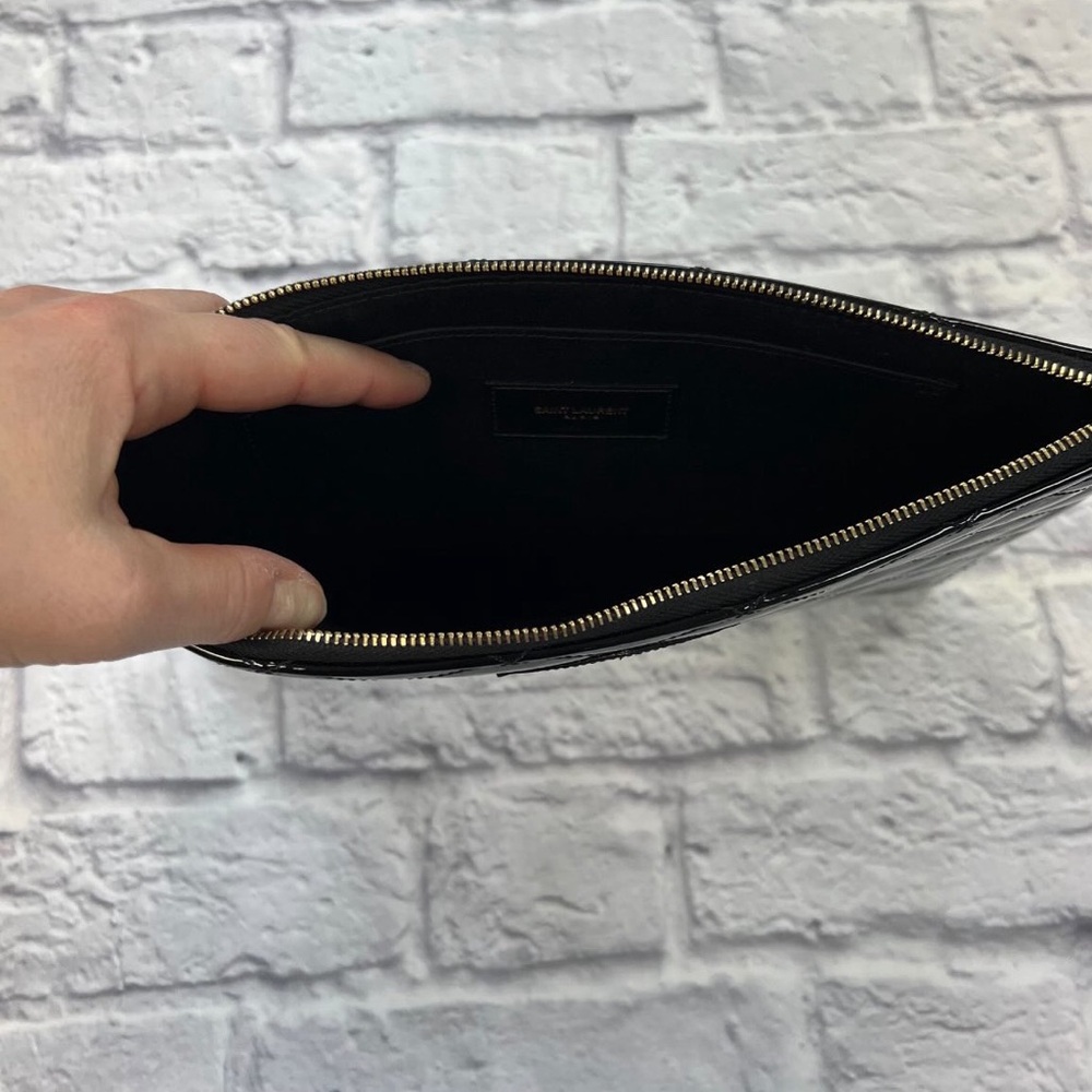 Yves Saint Laurent Black and Gold Clutch - Picture 2 of 13